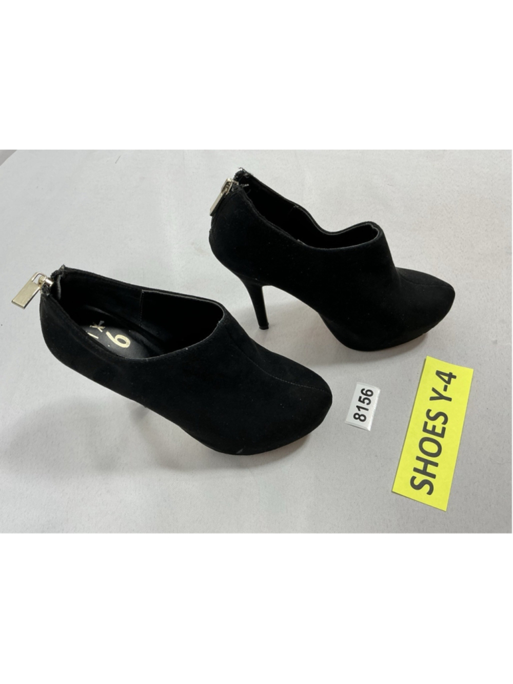 Womans Mix No 6 Platform Stiletto Booties Size 6 Black Back Zip